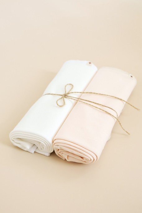 Комплект трикотажных пеленок Emeri, Молочная и Сливочная - фото 1