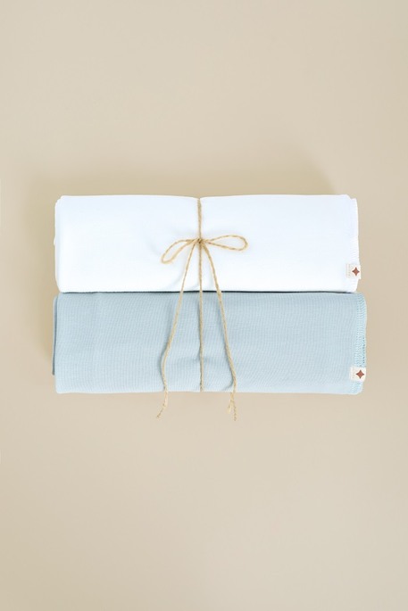 Комплект трикотажних пелюшок Emeri, Молочна та Сиза