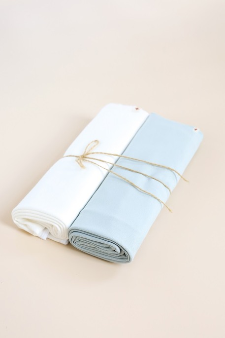 Комплект трикотажних пелюшок Emeri, Молочна та Сиза - фото 1