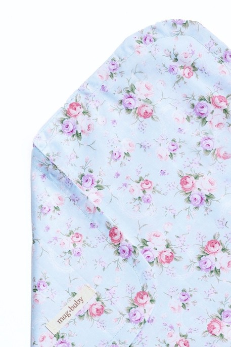 Платочек сатиновый, Цветы на голубом - фото 1