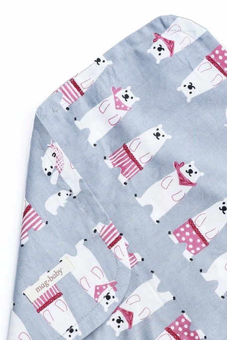 Платочек сатиновый, Белый медведь на сером - фото 1