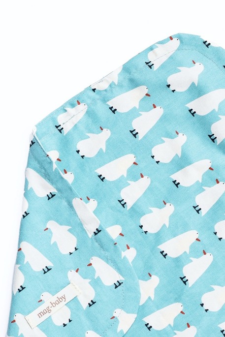 Платочек сатиновый, Пингвины на мятном - фото 1