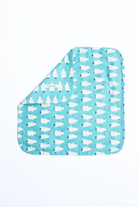 Платочек сатиновый, Пингвины на мятном