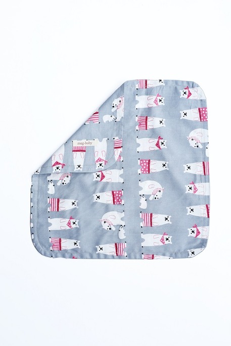 Платочек сатиновый, Белый медведь на сером