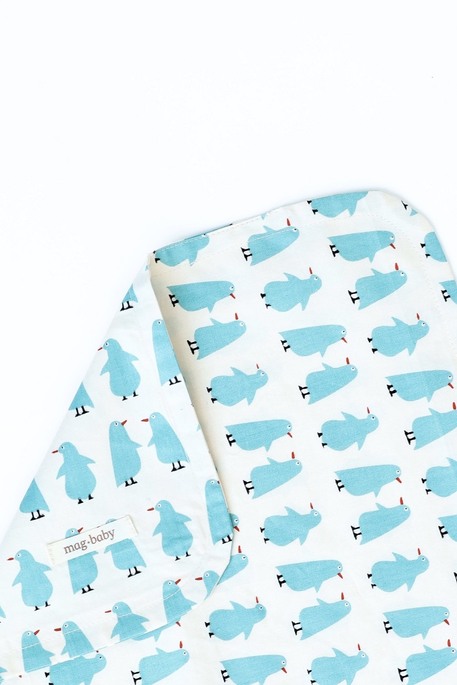 Платочек сатиновый, Пингвины на белом - фото 1