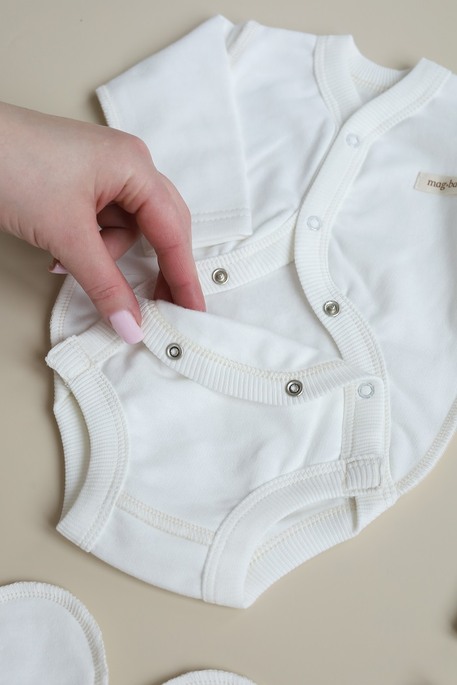 Утепленный комплект в роддом с боди Cozy, Молочный - фото 3