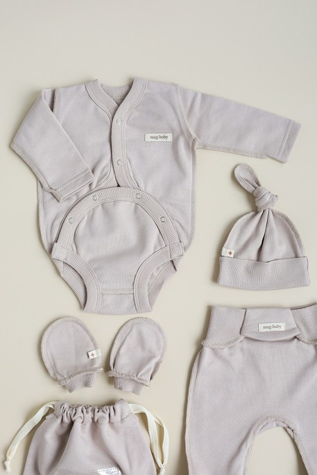 Утепленный комплект в роддом с боди Cozy, Мокко - фото 6