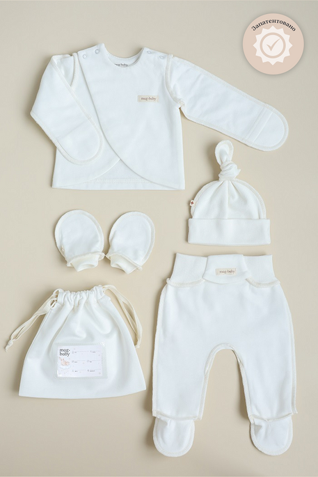Утепленный комплект в роддом с распашонкой Cozy, Молочный
