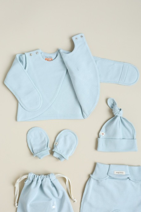 Утепленный комплект в роддом с распашонкой Cozy, Сизый - фото 4