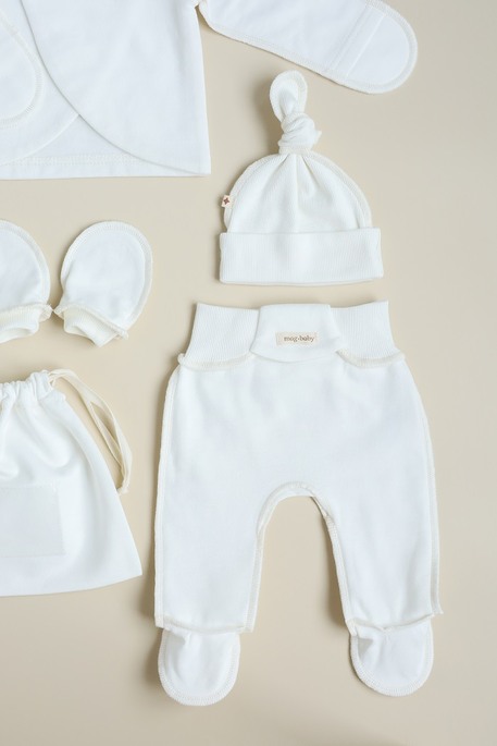 Утепленный комплект в роддом с распашонкой Cozy, Молочный - фото 6