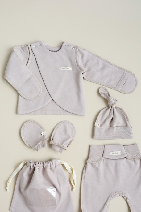 Утепленный комплект в роддом распашонкой Cozy, Мокко - фото 4