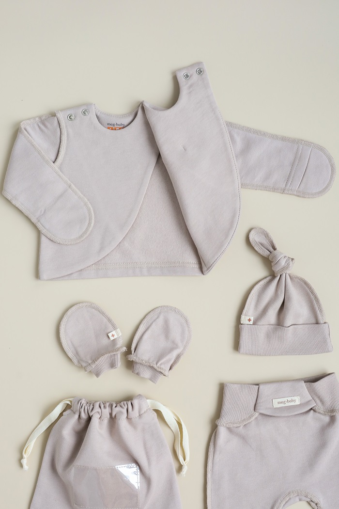 Утеплений комплект в пологовий з розпашонкою Cozy, Мокко - фото 2