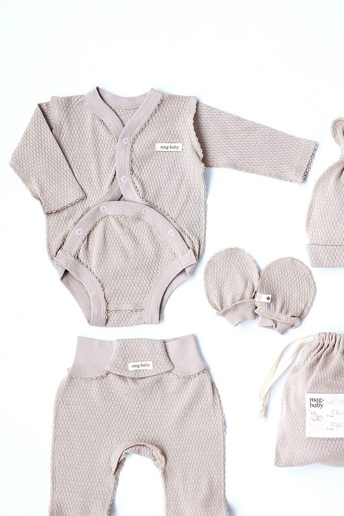 Комплект в пологовий з боді Honey, Мокко - фото 1