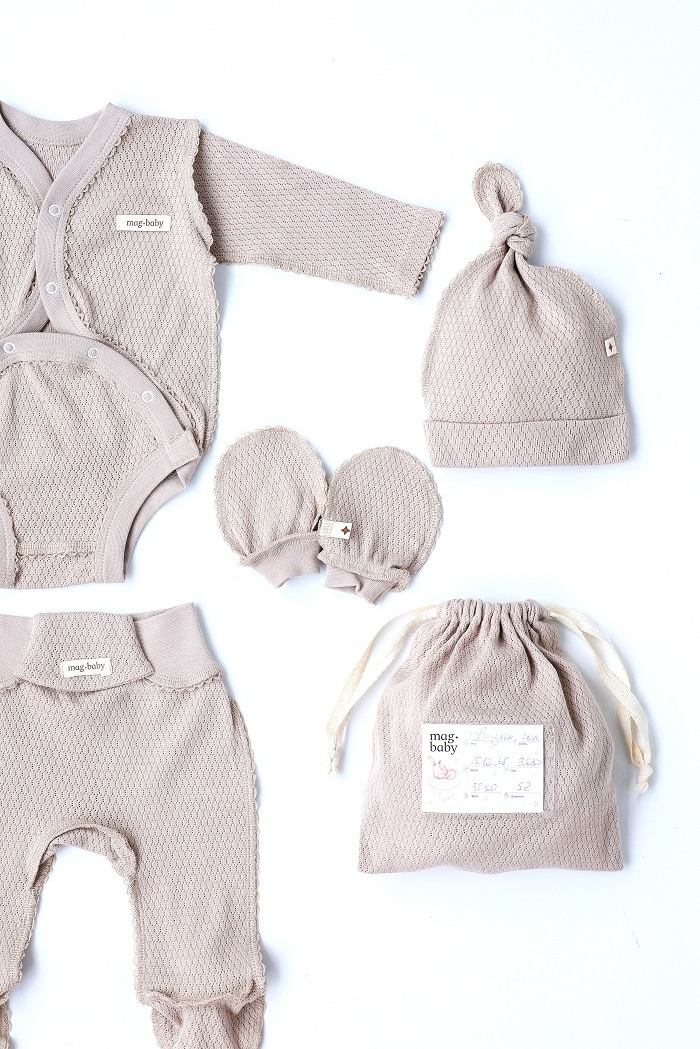 Комплект в пологовий з боді Honey, Мокко - фото 2