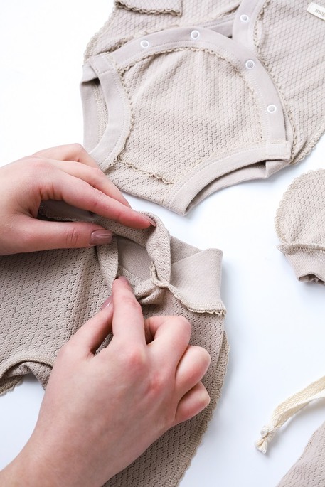 Комплект в роддом с боди Honey, Мокко - фото 3