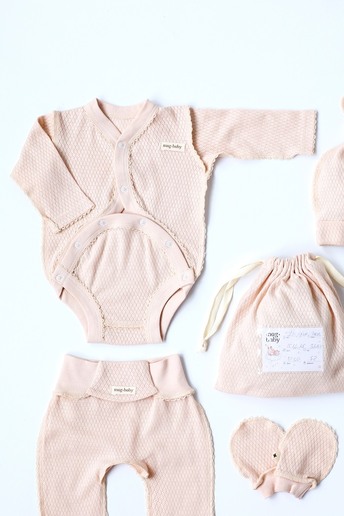 Комплект в роддом с боди Honey, Сливочный - фото 1