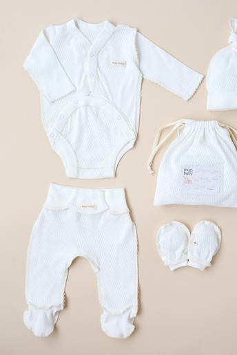 Комплект в пологовий з боді Honey, Молочний - фото 1