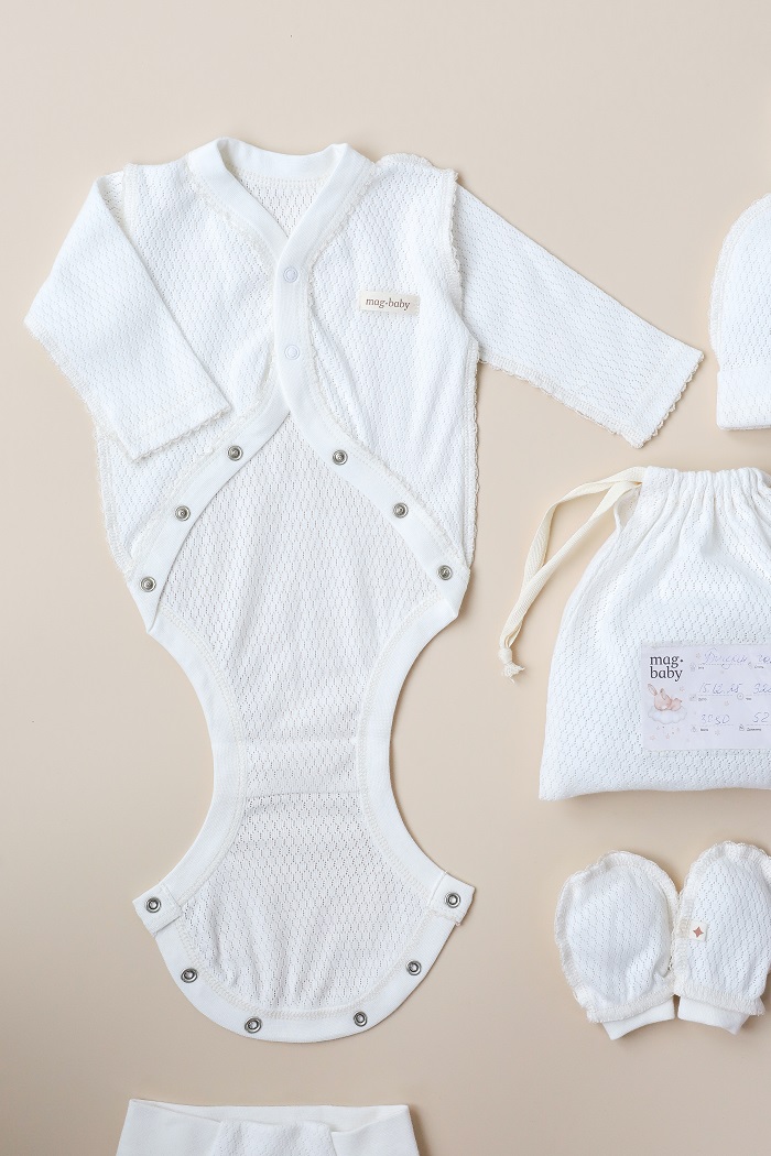 Комплект в пологовий з боді Honey, Молочний - фото 4