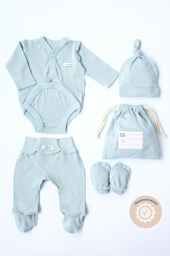 Комплект в пологовий з боді Honey, Сизий