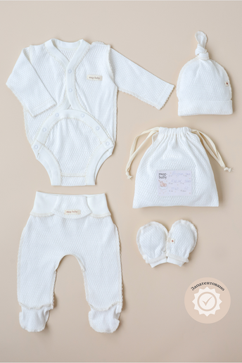 Комплект в пологовий з боді Honey, Молочний