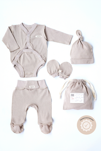 Комплект в пологовий з боді Honey, Мокко