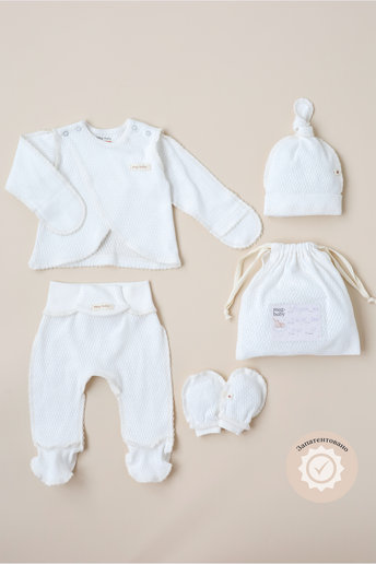 Комплект в пологовий з розпашонкою Honey, Молочний