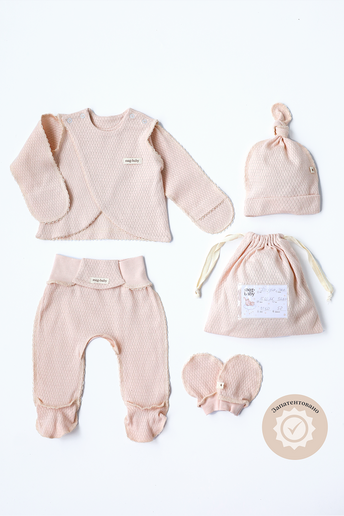 Комплект в пологовий з розпашонкою Honey, Вершковий