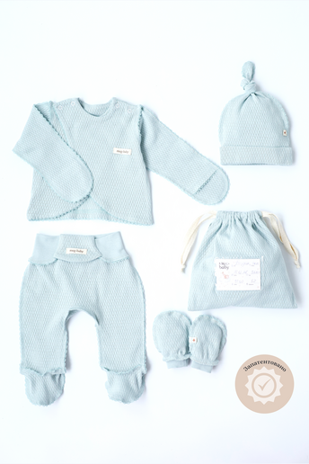 Комплект в пологовий з розпашонкою Honey, Сизий