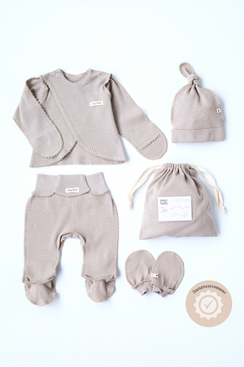 Комплект в пологовий з розпашонкою Honey, Мокко