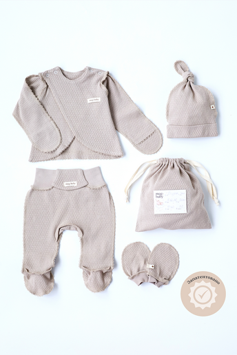 Комплект в пологовий з розпашонкою Honey, Мокко