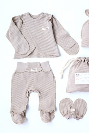Комплект в пологовий з розпашонкою Honey, Мокко - фото 1