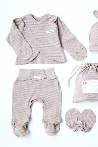 Комплект в пологовий з розпашонкою Honey, Мокко - фото 1