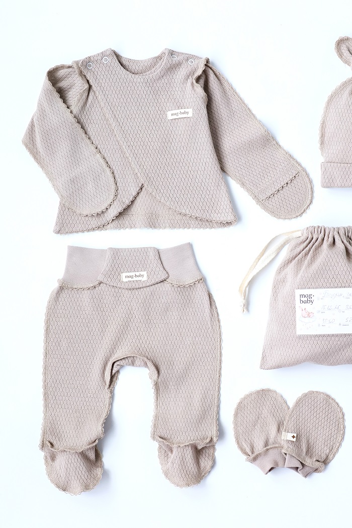 Комплект в пологовий з розпашонкою Honey, Мокко - фото 1