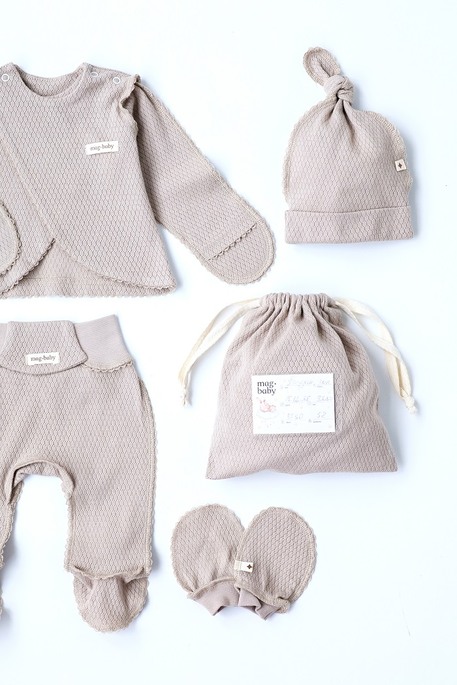 Комплект в роддом с распашонкой Honey, Мокко - фото 4