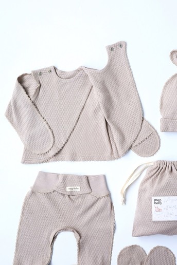 Комплект в пологовий з розпашонкою Honey, Мокко - фото 2