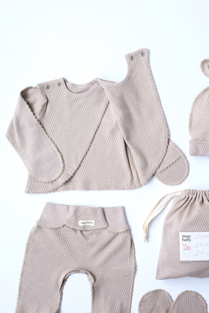 Комплект в пологовий з розпашонкою Honey, Мокко - фото 3