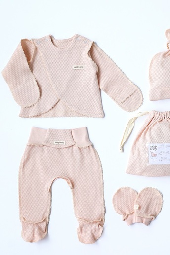 Комплект в пологовий з розпашонкою Honey, Вершковий - фото 1