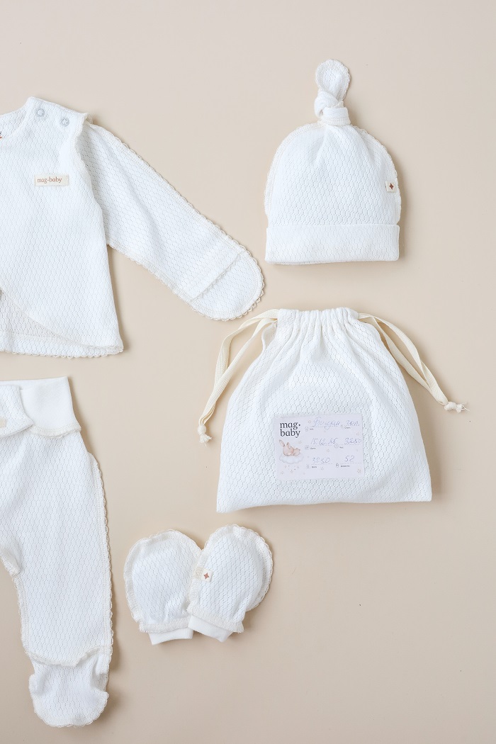 Комплект в пологовий з розпашонкою Honey, Молочний - фото 2