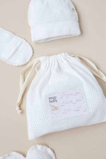 Комплект в пологовий з розпашонкою Honey, Молочний - фото 5