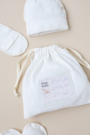 Комплект в пологовий з розпашонкою Honey, Молочний - фото 5