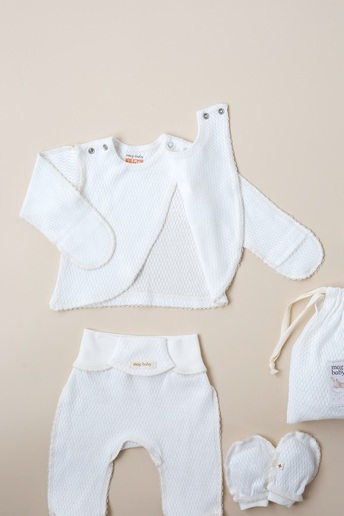 Комплект в пологовий з розпашонкою Honey, Молочний - фото 1