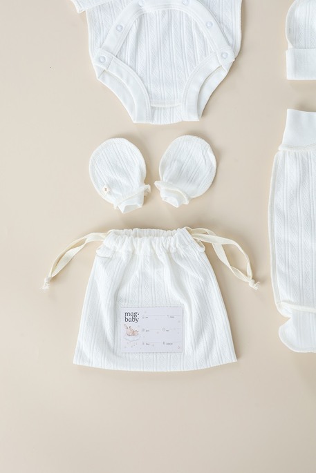 Комплект в роддом с боди Trudy, Светло-молочный - фото 6