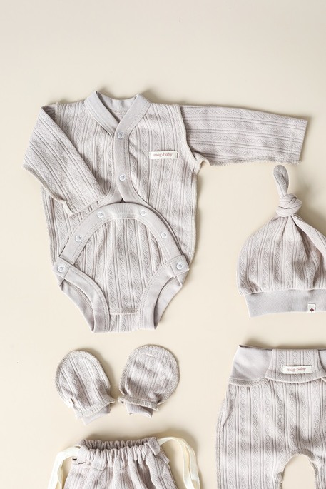 Комплект в пологовий з боді Trudy, Мокко - фото 4