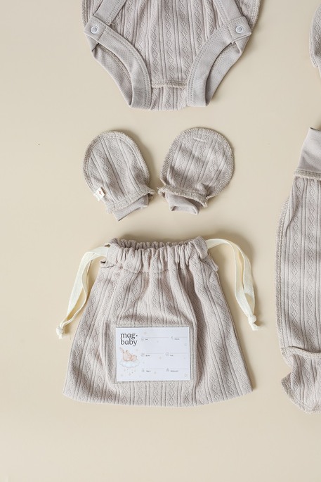 Комплект в пологовий з боді Trudy, Мокко - фото 10