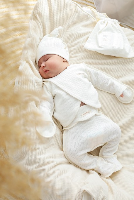 Комплект в пологовий з розпашонкою Trudy, Світло-молочний - фото 3