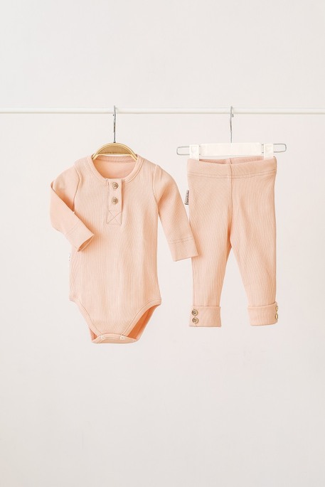 Набір боді з лосинами Natural, Персиковий
