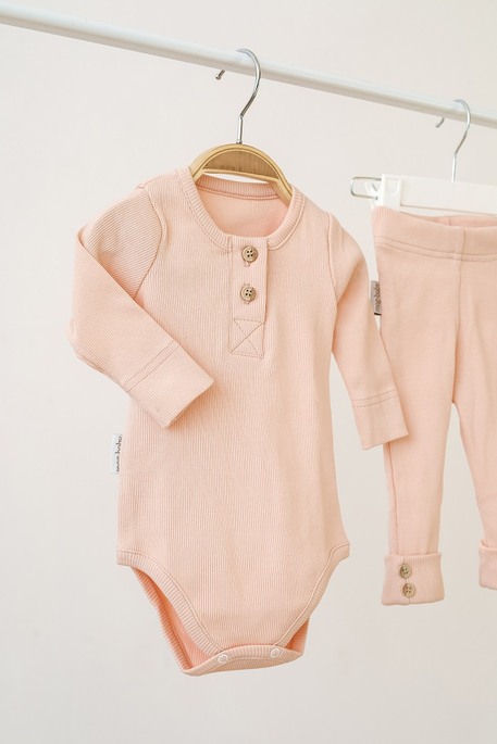 Набір боді з лосинами Natural, Персиковий - фото 4