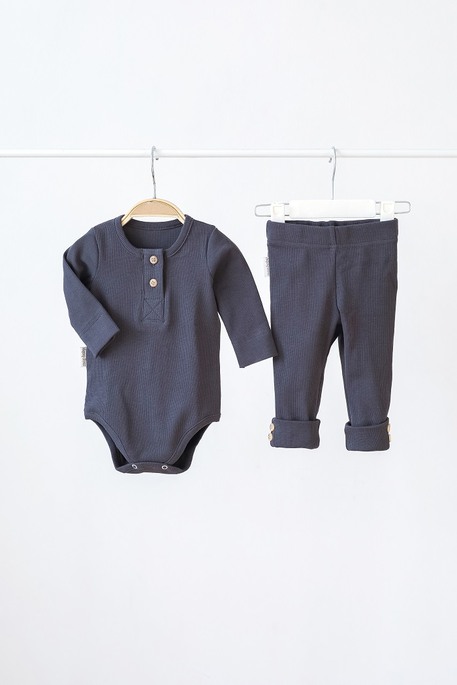 Набір боді з лосинами Natural, Графітовий