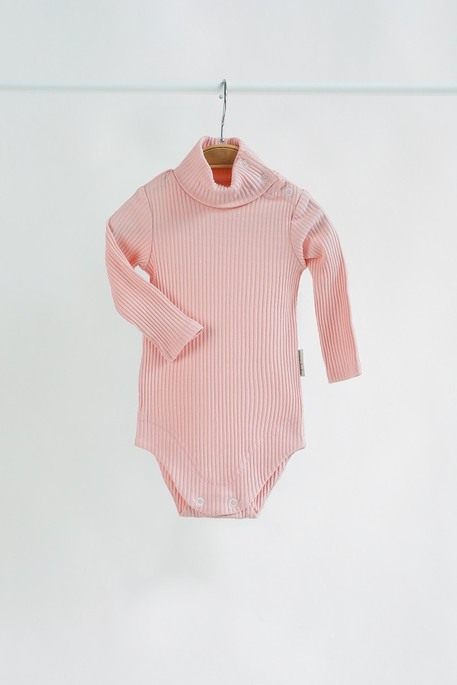 Боди - гольфик в рубчик Strip, Нежно-розовый