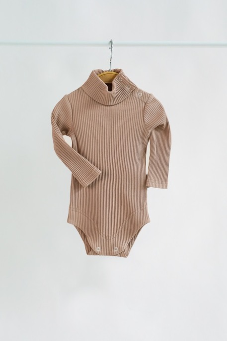 Боди - гольфик в рубчик Strip, Мокко